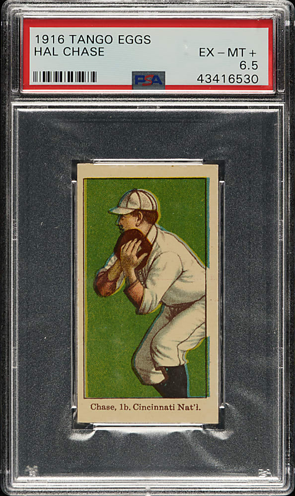 1916 Tango Brand Eggs Hal Chase PSA EX-MT+ 6.5