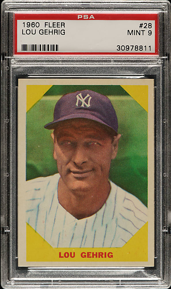 1960 Fleer Baseball Greats #28 Lou Gehrig PSA MINT 9
