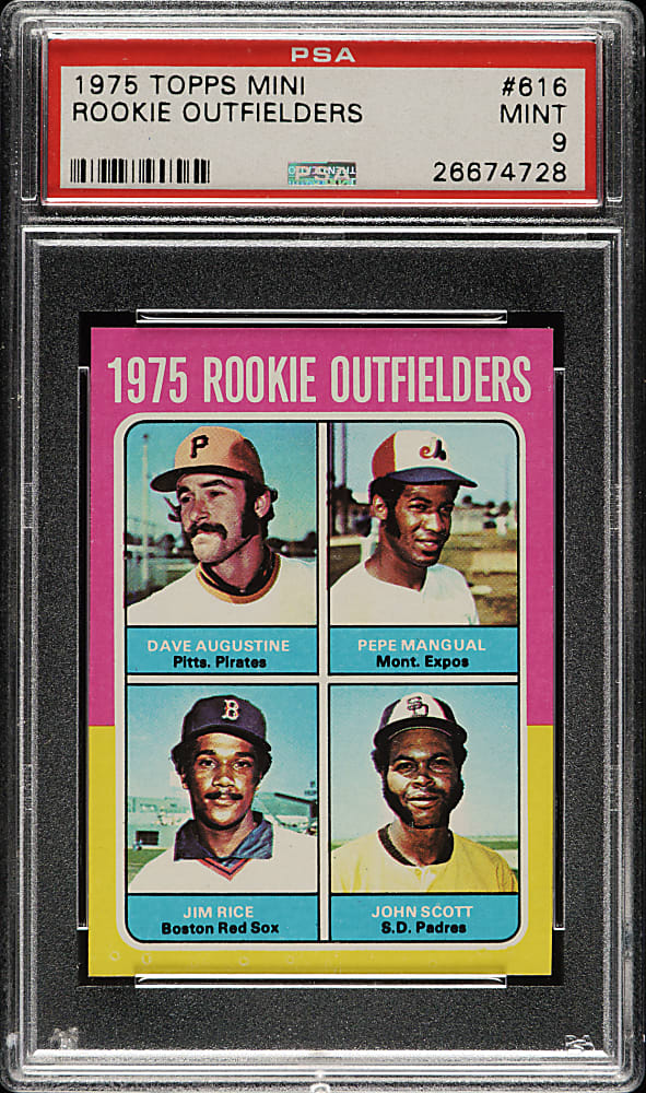 1975 Topps Mini #616 Jim Rice Rookie PSA MINT 9