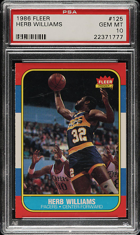 1986-1987 Fleer Basketball #125 Herb Williams PSA GEM MINT 10
