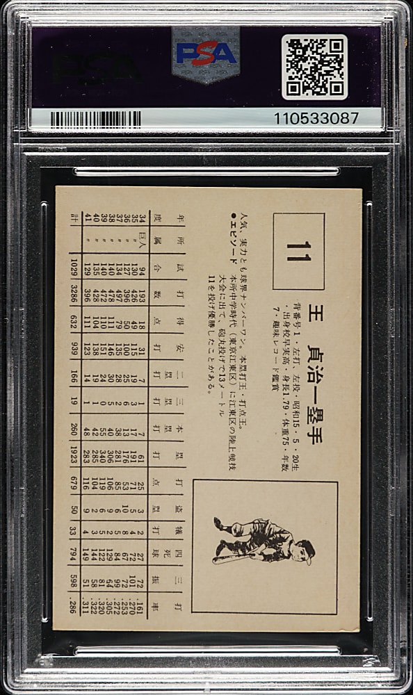 1967 Kabaya-Leaf Japanese Baseball #11 Sadaharu Oh PSA EX 5