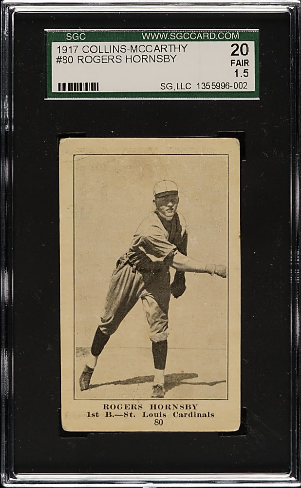 1917 E135 Collins-McCarthy #80 Rogers Hornsby Rookie SGC FAIR 20