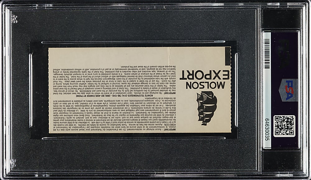 November 9, 1997 WWF Survivor Series Ticket Stub PSA GOOD 2 - Shawn Michaels Defeats Bret Hart