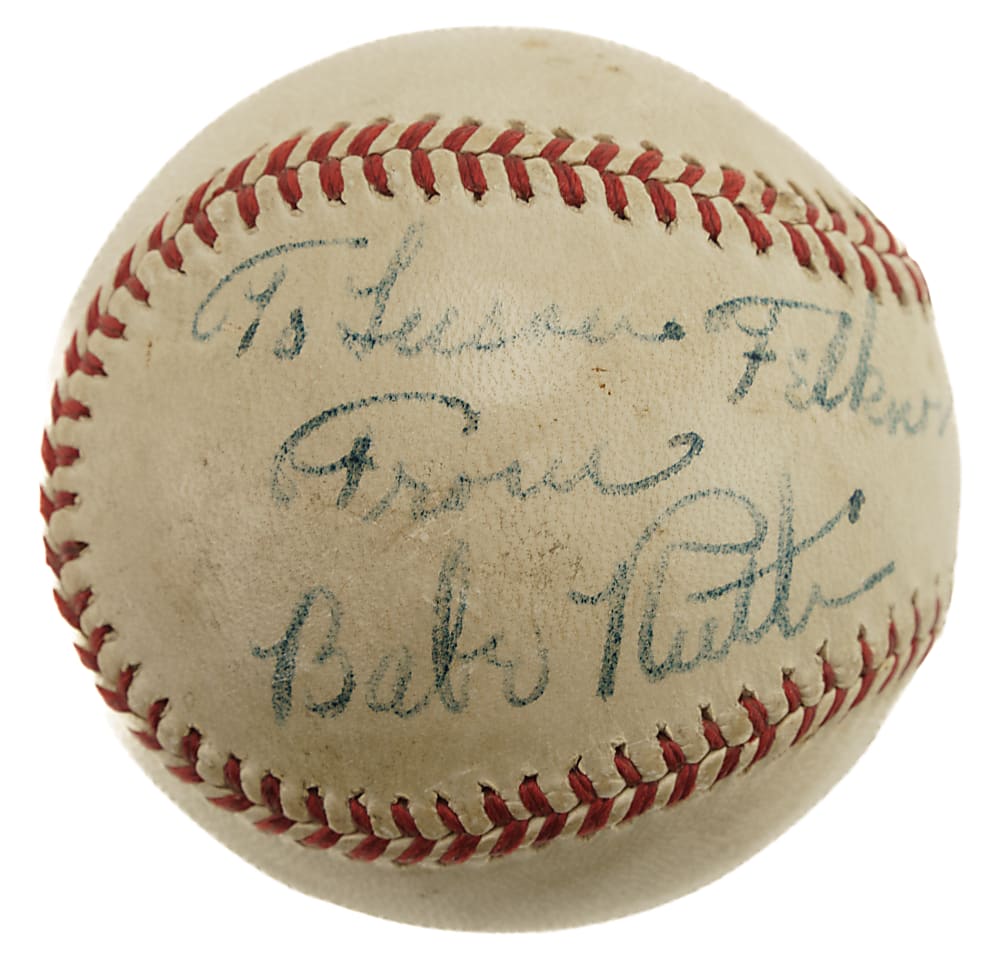 Circa 1947 Babe Ruth Single-Signed Baseball - PSA/DNA EX-MT 6 (Signature Grade)