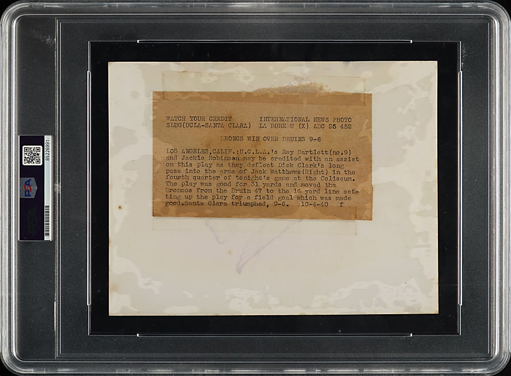 1940 Jackie Robinson Original International News Service Photograph PSA/DNA Type I