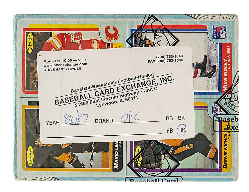 1986-1987 O-Pee-Chee Hockey Unopened Wax Box (48 Packs) - BBCE - Patrick Roy Rookie Year