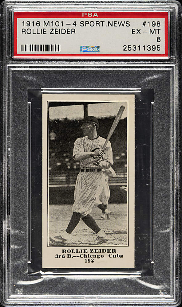 1916 M101-4 Sporting News #198 Rollie Zeider PSA EX-MT 6