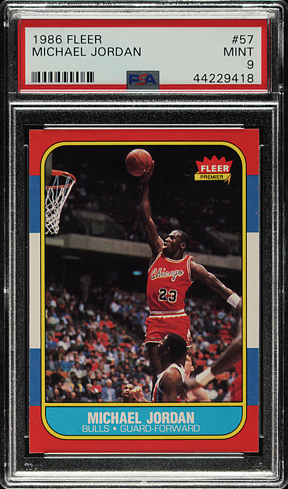 1986-1987 Fleer Basketball #57 Michael Jordan Rookie PSA MINT 9