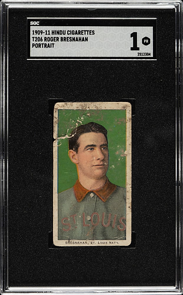 1909-1911 T206 White Border Roger Bresnahan Portrait SGC POOR 1 - Brown Hindu Back
