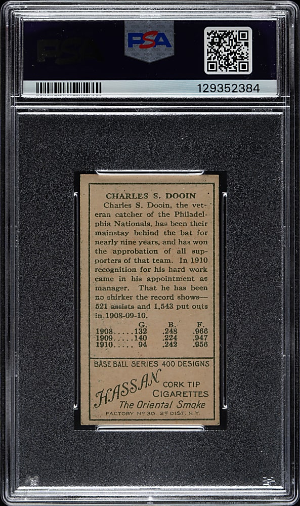 1911 T205 Gold Border Charles S. Dooin PSA EX 5