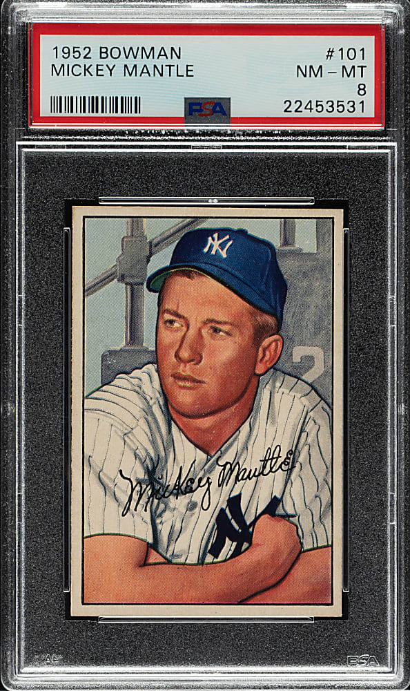 1952 Bowman #101 Mickey Mantle PSA NM-MT 8