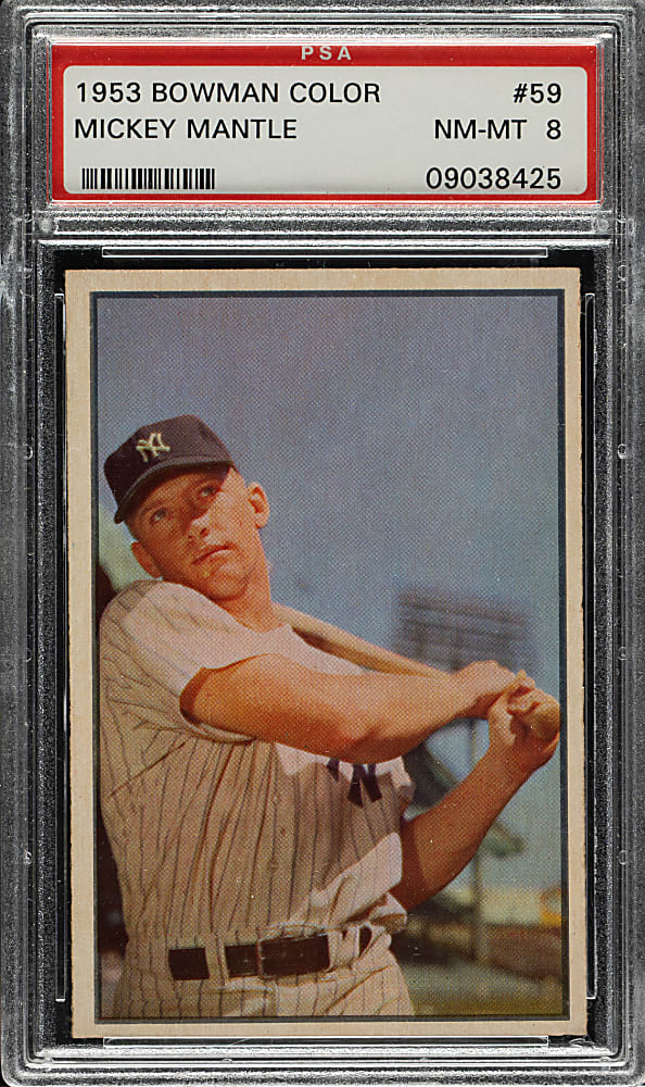 1953 Bowman Color #59 Mickey Mantle PSA NM-MT 8