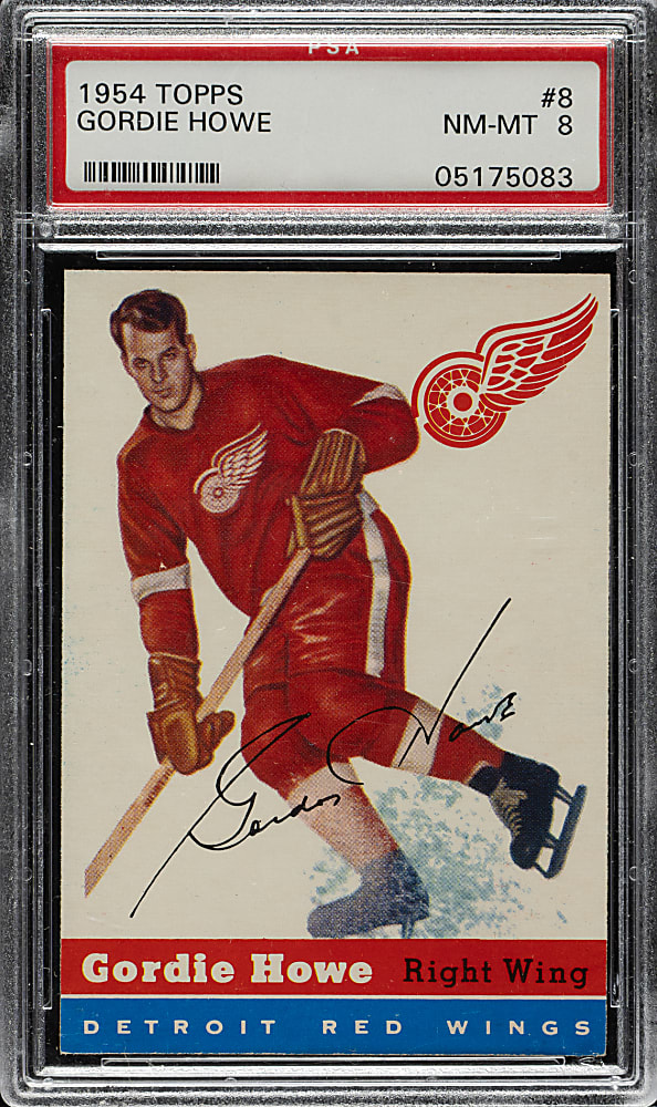 1954-1955 Topps Hockey #8 Gordie Howe PSA NM-MT 8