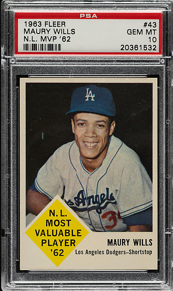 1963 Fleer #43 Maury Wills Rookie PSA GEM MINT 10