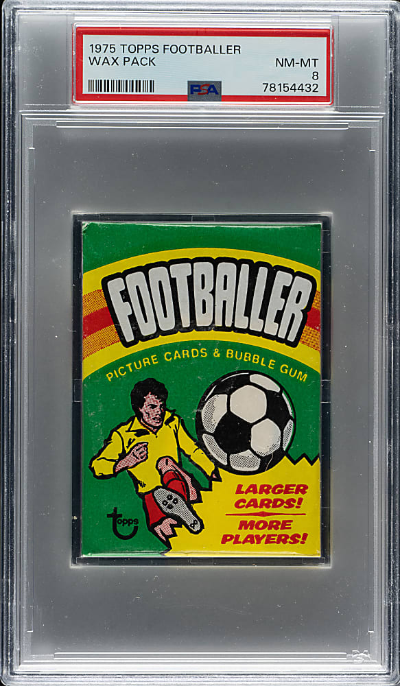1975 Topps Footballer Unopened Wax Pack PSA NM-MT 8