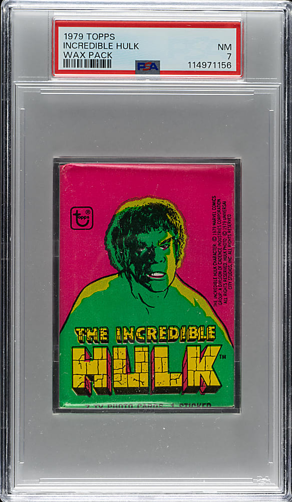 1979 Topps "The Incredible Hulk" Unopened Wax Pack PSA NM 7