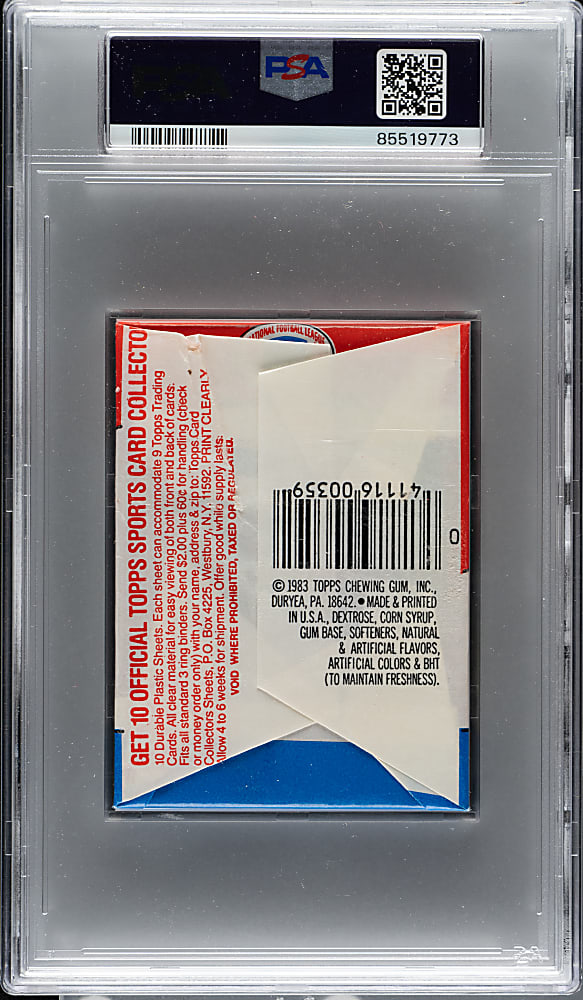 1983 Topps Football Unopened Wax Pack PSA MINT 9