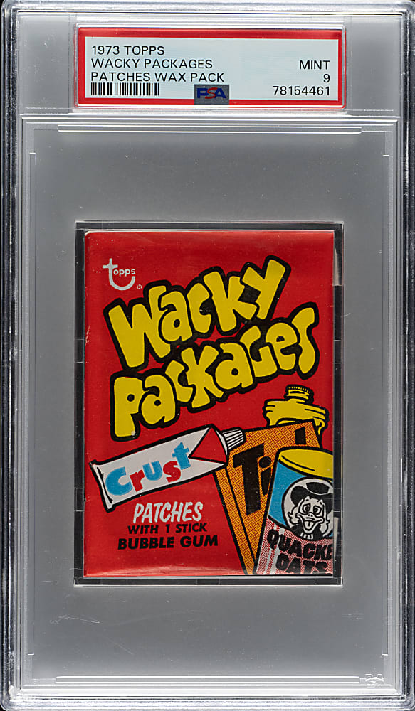 1973 Topps "Wacky Packages" Cloth Patches Wax Pack PSA MINT 9