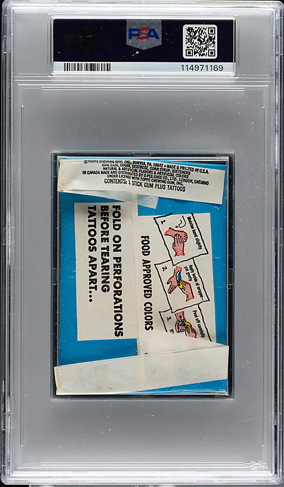 1971 Topps "Tv Cartoon Tattoos" Unopened Wax Pack PSA NM-MT 8