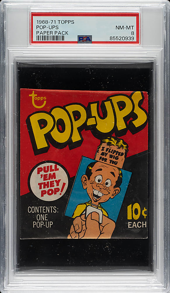 1968-1971 Topps "Pop-Ups" Unopened Paper Pack PSA NM-MT 8