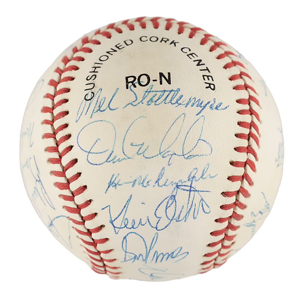 1989 New York Mets Team-Signed Baseball with Darryl Strawberry, Dwight Gooden, and Keith Hernandez - PSA/DNA
