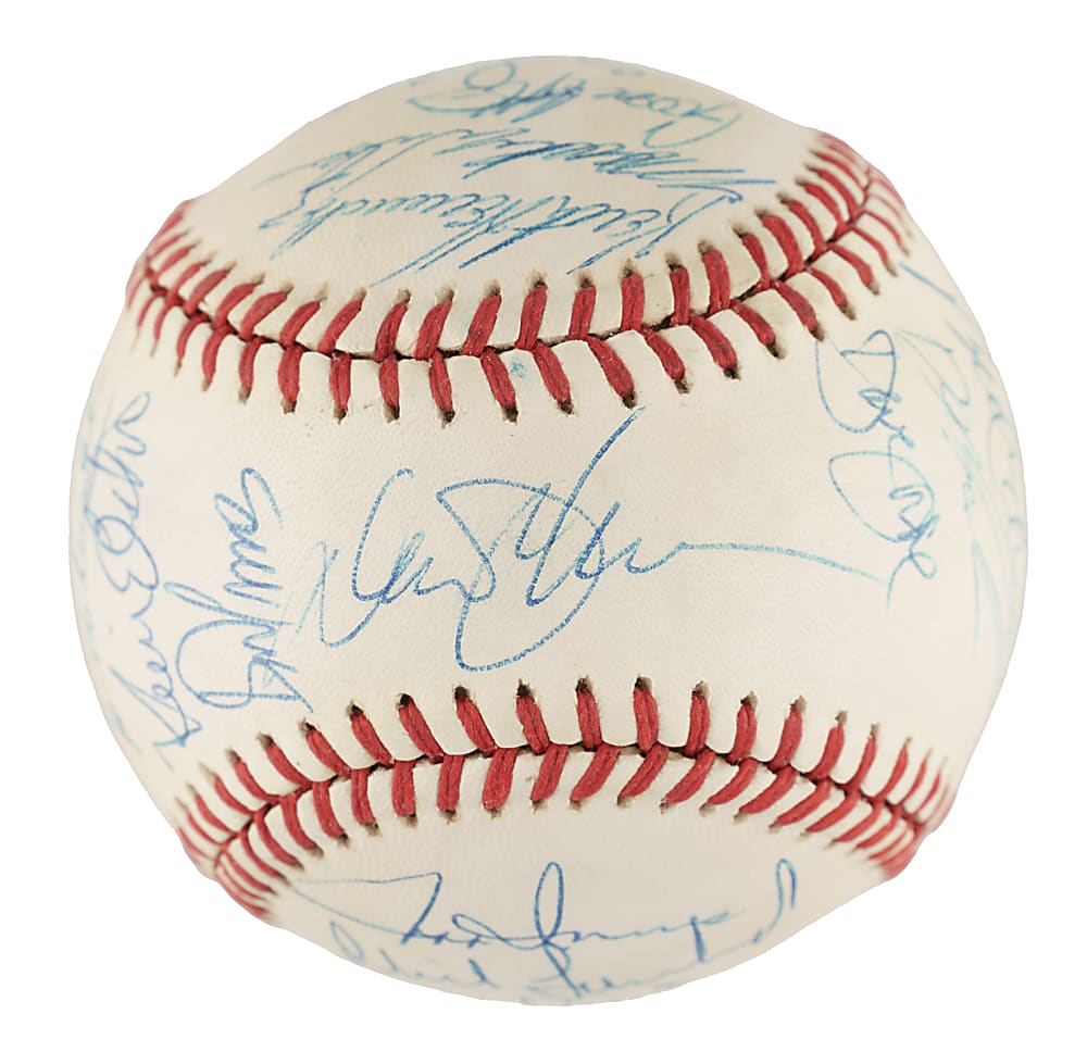 1989 New York Mets Team-Signed Baseball with Darryl Strawberry, Dwight Gooden, and Keith Hernandez - PSA/DNA