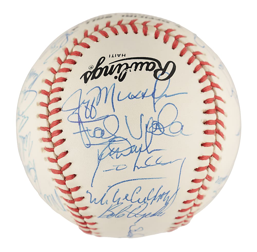 1990 New York Mets Team-Signed Baseball with Darryl Strawberry, Dwight Gooden, and David Cone - PSA/DNA