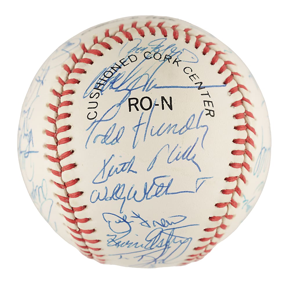 1990 New York Mets Team-Signed Baseball with Darryl Strawberry, Dwight Gooden, and David Cone - PSA/DNA
