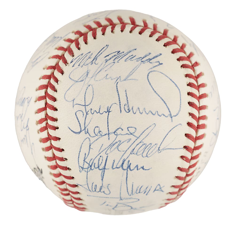 1994 New York Mets Team-Signed Baseball with Dwight Gooden and Bret Saberhagen - PSA/DNA
