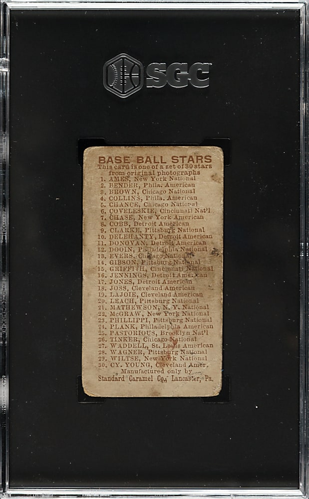 1910 E93 Standard Caramel Christy Mathewson SGC FAIR 1.5