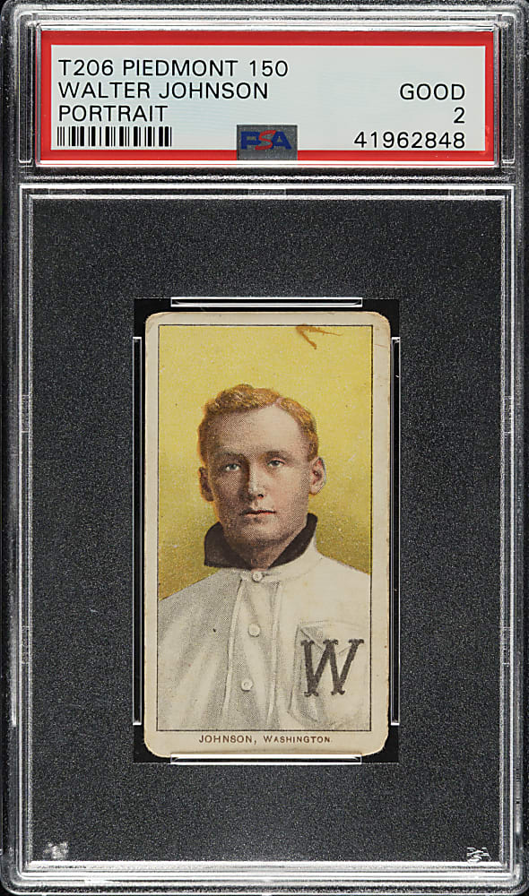 1909-1911 T206 White Border Walter Johnson Portrait PSA GOOD 2