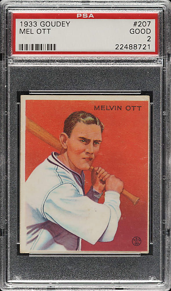 1933 R319 Goudey #207 Mel Ott PSA GOOD 2