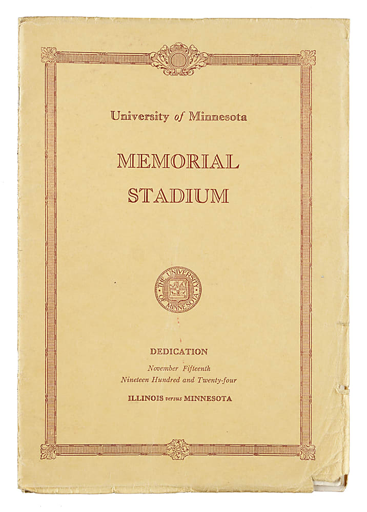 1924 Minnesota Golden Gophers (vs. Illinois Fighting Illini) Program - Red Grange Touchdown