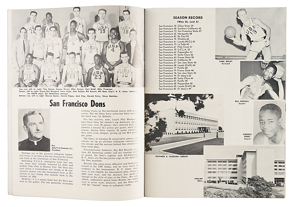 March 22-23, 1956 NCAA Basketball Championship Program with Bill Russell - Russell's Last College Game