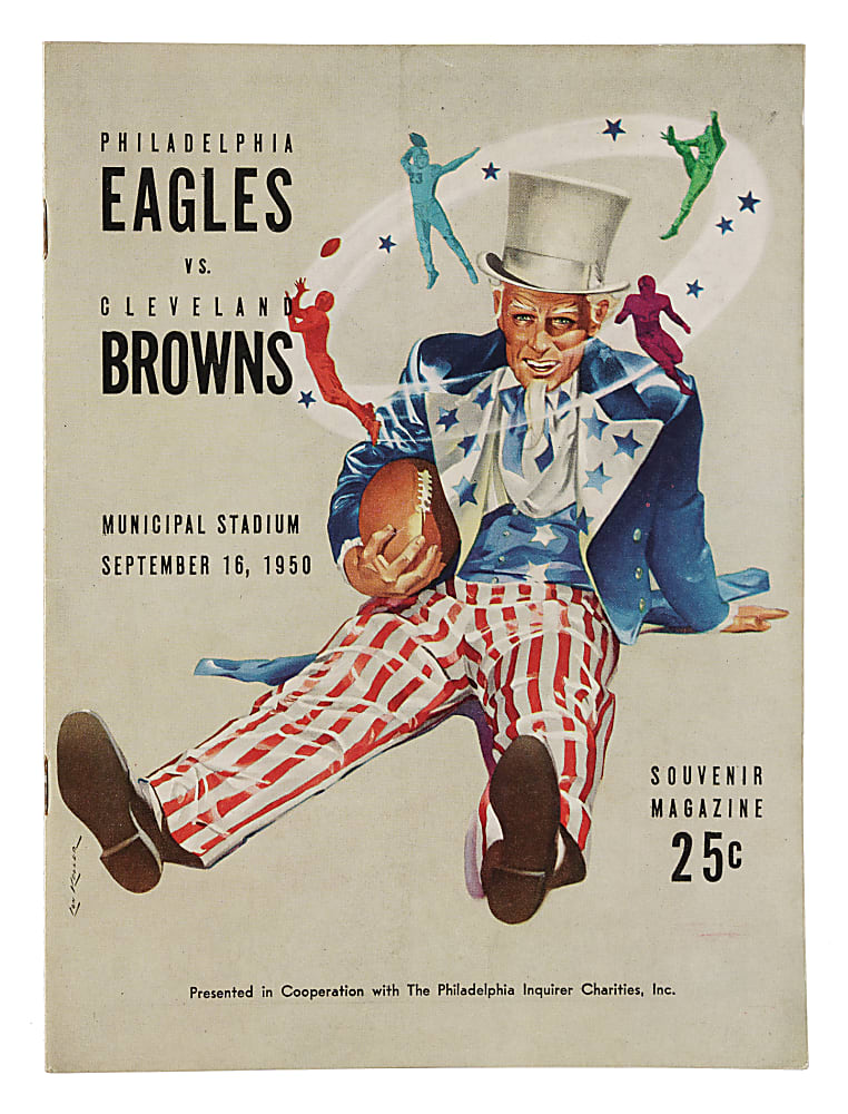 September 16, 1950 Philadelphia Eagles (vs. Cleveland Browns) Program - Cleveland Brown's First NFL Game and Championship Season!