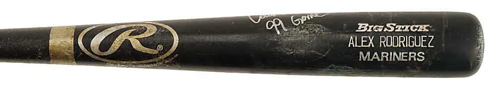 1999 Alex Rodriguez Seattle Mariners Signed Game-Used Bat