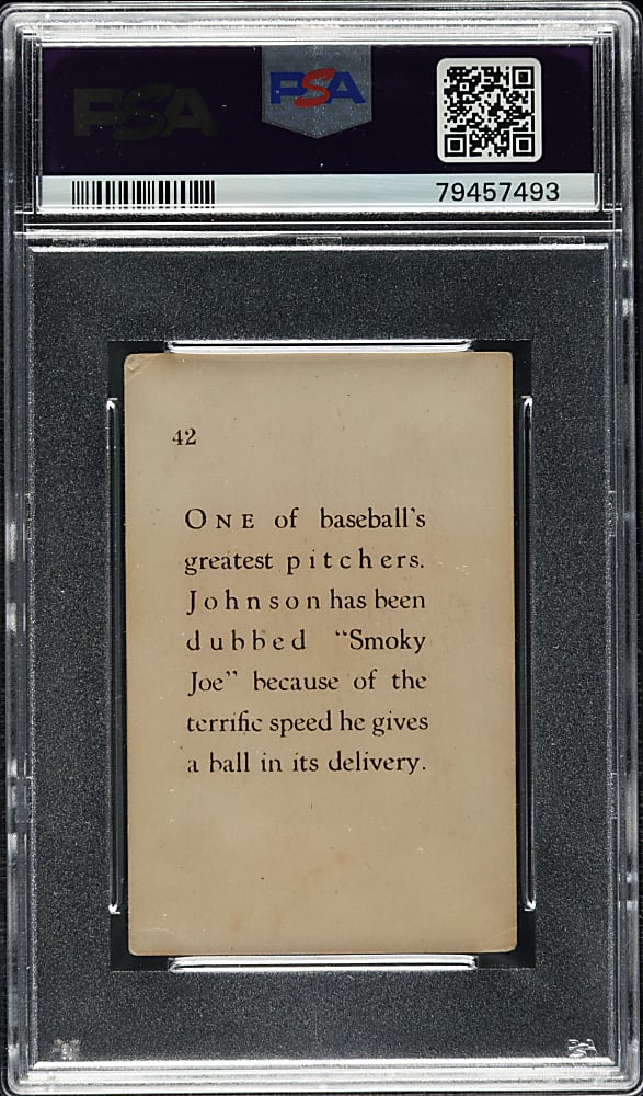 1929 Star Player Candy #42 Walter Johnson PSA GOOD 2 - The ONLY Graded Example!