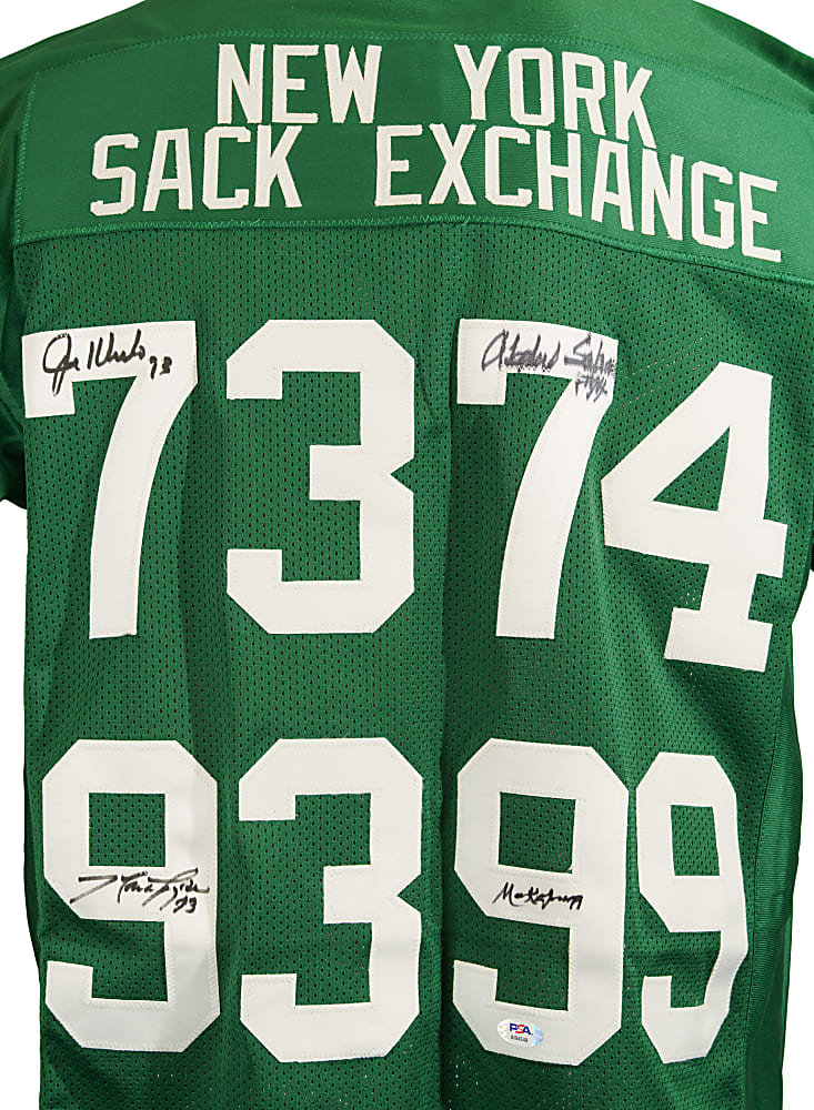 New York Jets Sack Exchange Signed Jersey with Klecko, Gastineau, Lyons, and Salaam - PSA/DNA