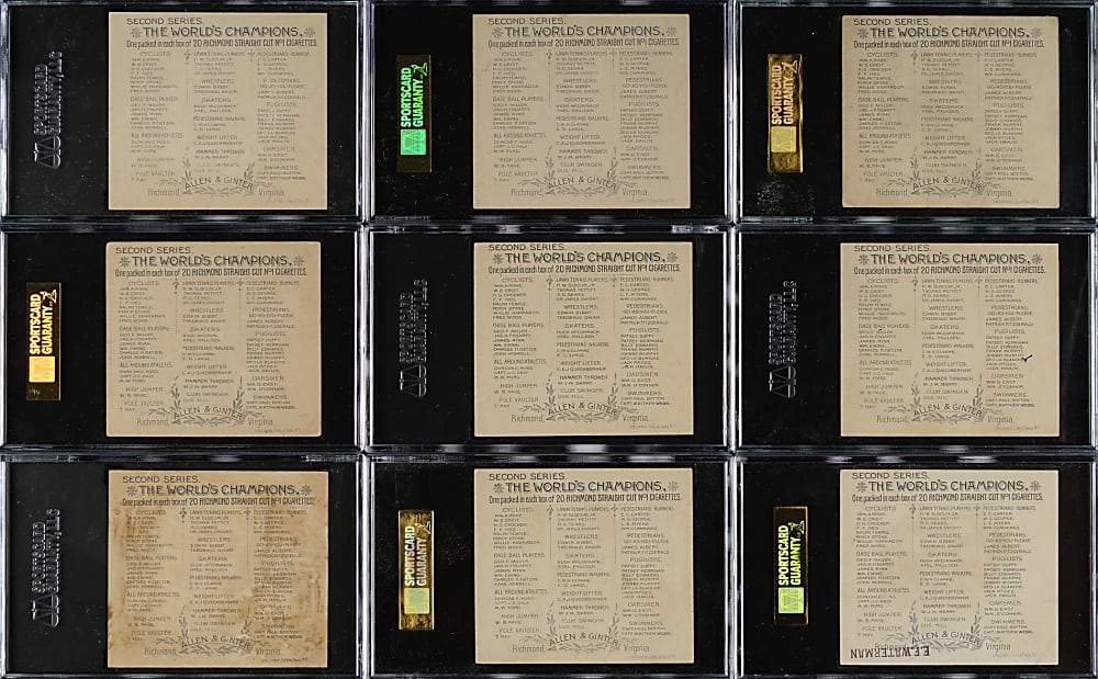 1889 N43 Allen & Ginter SGC-Graded Complete Set (50)