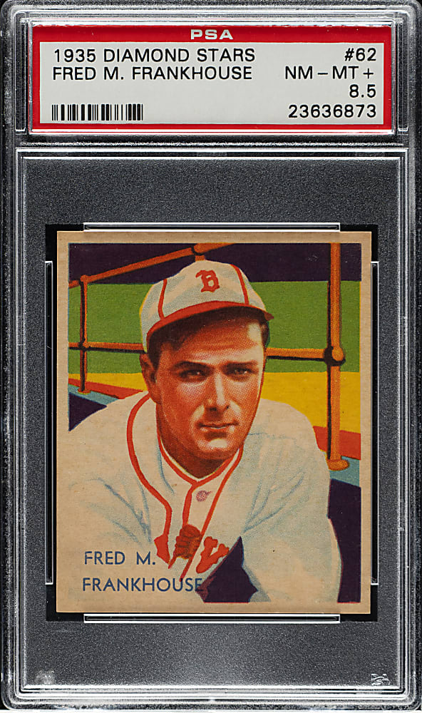 1934-1936 R327 Diamond Stars #62 Fred Frankhouse PSA NM-MT+ 8.5