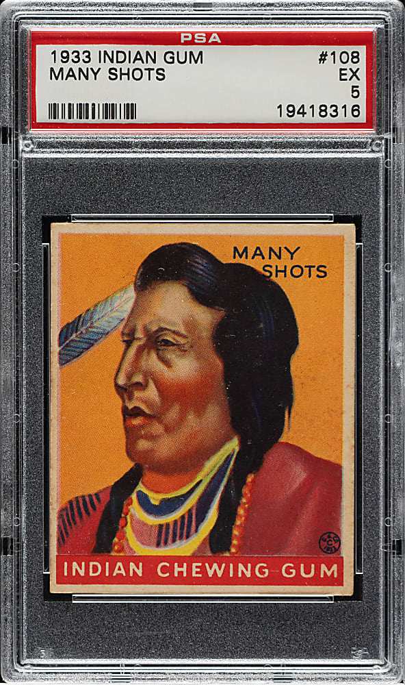 1933 R73 Goudey Indian Gum #108 Many Shots PSA EX 5