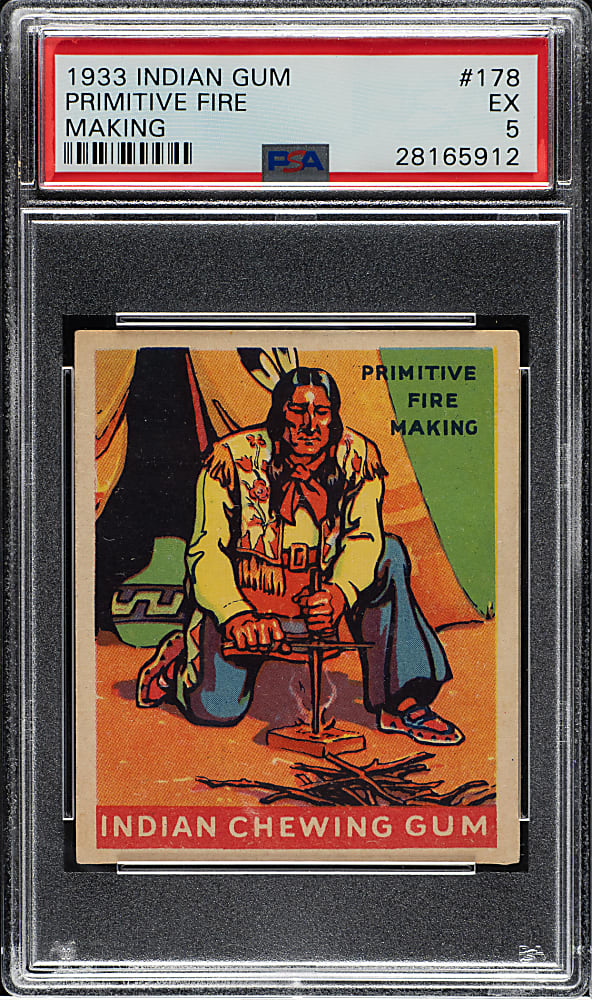 1933 R73 Goudey Indian Gum #178 Primitive Fire Making PSA EX 5