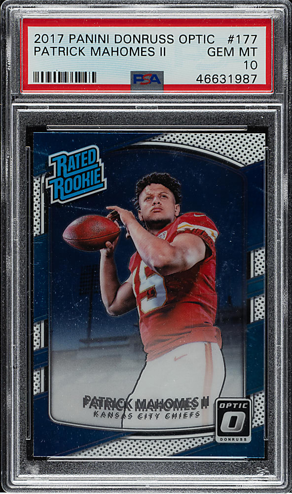 2017 Panini Donruss Optic Football #177 Patrick Mahomes II Rookie PSA GEM MINT 10