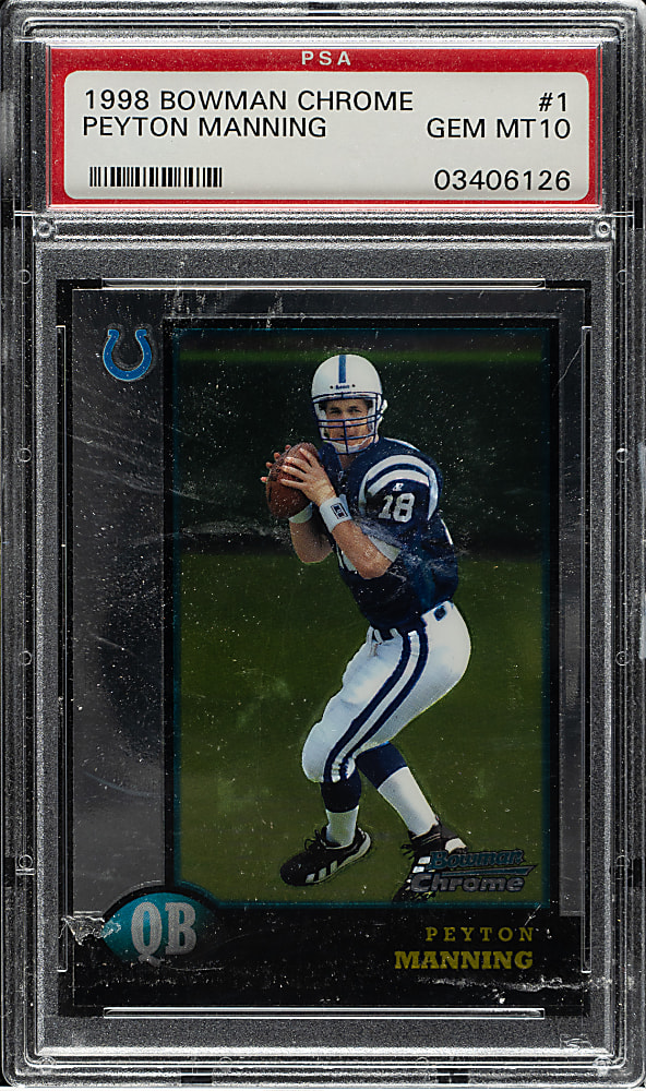 1998 Bowman Chrome Football #1 Peyton Manning Rookie PSA GEM MINT 10