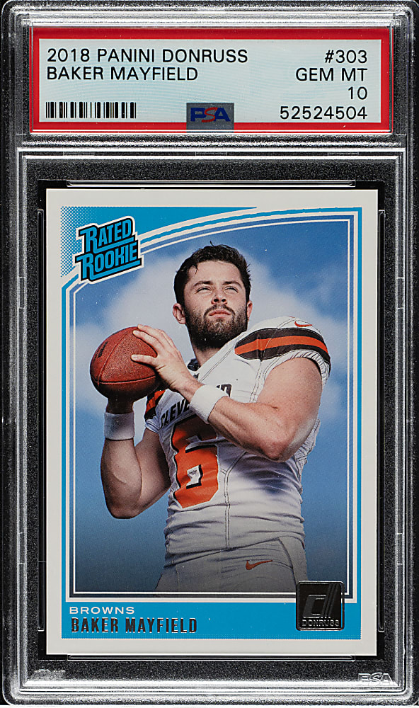 2018 Panini Donruss Football #303 Baker Mayfield Rookie PSA GEM MINT 10