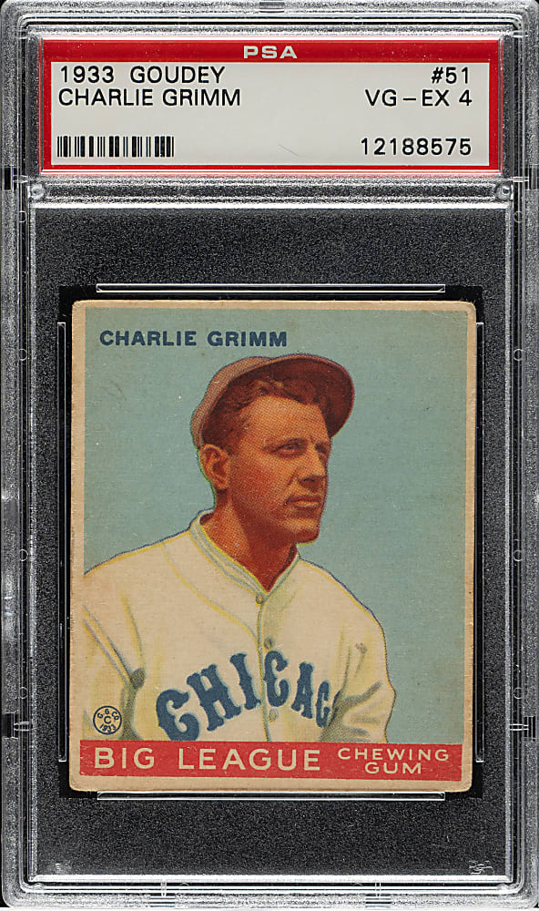 1933 R319 Goudey #51 Charlie Grimm PSA VG-EX 4