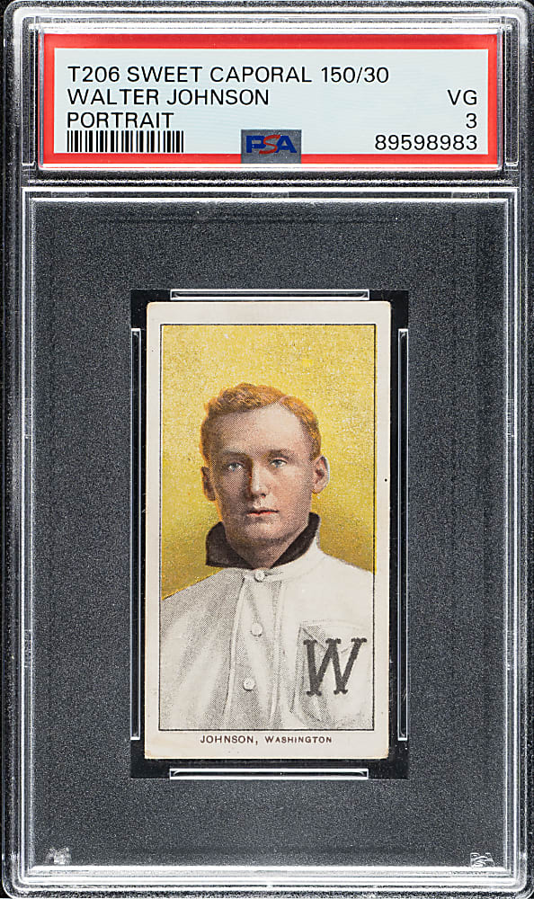 1909-1911 T206 White Border Walter Johnson Portrait PSA VG 3