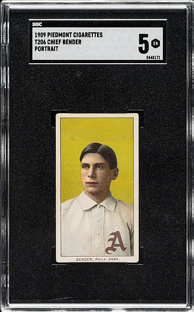 1909-1911 T206 White Border Chief Bender Portrait SGC EX 5