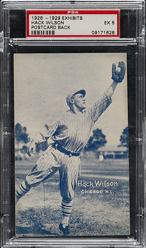 1926-1929 "Exhibit-Style Postcard-Back" Hack Wilson Rookie PSA EX 5