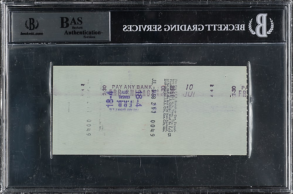 1968 Vince Lombardi Signed Check - Payable to the I.R.S. - Beckett